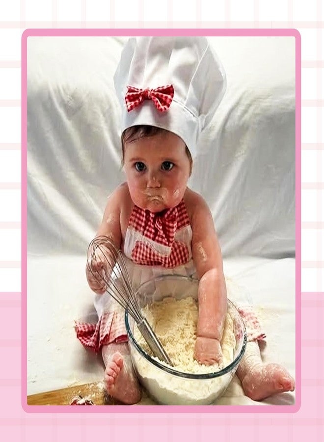 KHC-KHF Newborn Baby Chef Photography Props 2Pcs Cotton Apron Hat Outfit for Newborn Photoshoots Infant Cooking Theme Photo Costume for 8-24 Months Boys Girls - Image 5